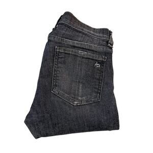 Rag & Bone Skinny Black Dark Wash Denim Jeans Size 24